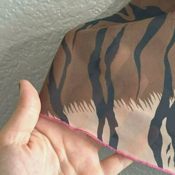 Josie Semi Sheer Slip Dress Tiger Pink Lace Lingerie Night Gown Size Small Mini - Picture 4 of 6